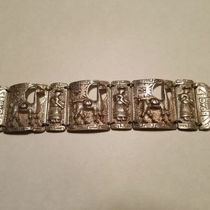 sterling silver panel "story" bracelet